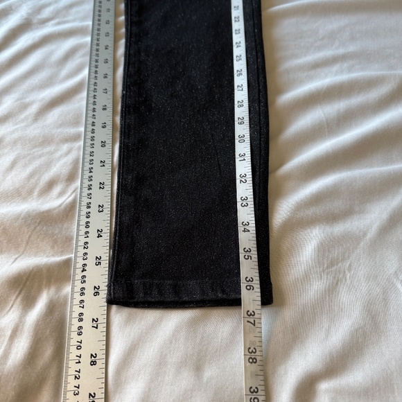 Banana Republic Womens Mid-Rise Skinny Glitter Jeans Black 28 Retro Disco Preppy - Picture 14 of 15